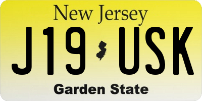 NJ license plate J19USK