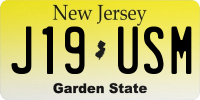 NJ license plate J19USM