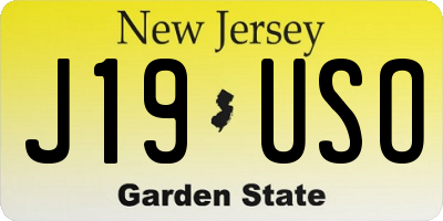 NJ license plate J19USO