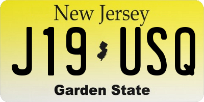 NJ license plate J19USQ