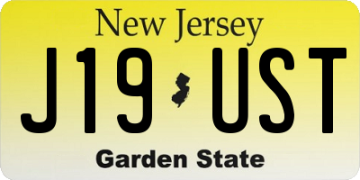 NJ license plate J19UST