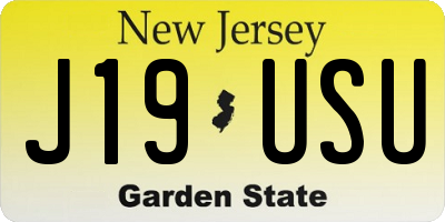 NJ license plate J19USU