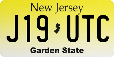 NJ license plate J19UTC