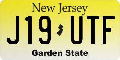 NJ license plate J19UTF