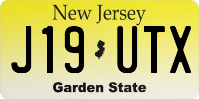 NJ license plate J19UTX
