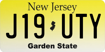 NJ license plate J19UTY