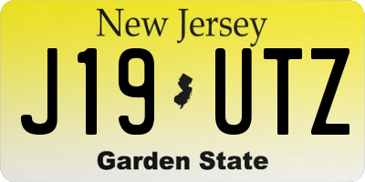 NJ license plate J19UTZ