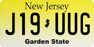 NJ license plate J19UUG