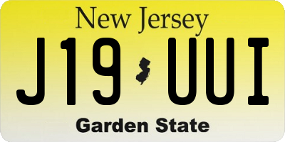 NJ license plate J19UUI