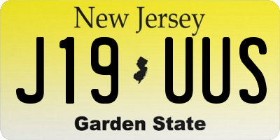 NJ license plate J19UUS