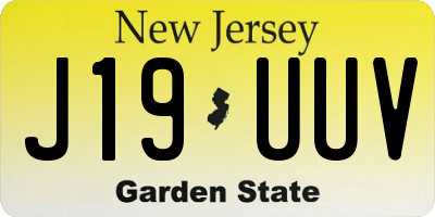 NJ license plate J19UUV