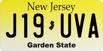 NJ license plate J19UVA
