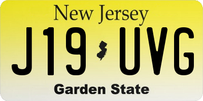 NJ license plate J19UVG