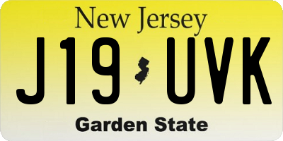 NJ license plate J19UVK