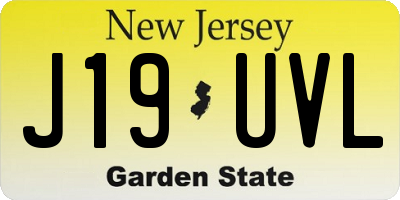 NJ license plate J19UVL