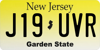 NJ license plate J19UVR