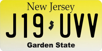 NJ license plate J19UVV