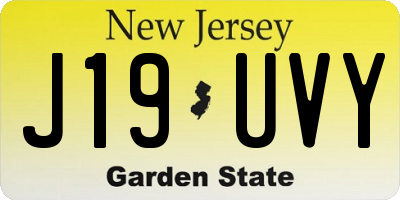NJ license plate J19UVY