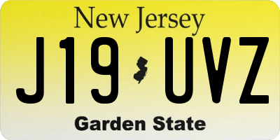 NJ license plate J19UVZ