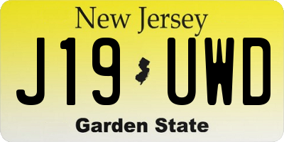 NJ license plate J19UWD