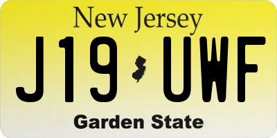 NJ license plate J19UWF