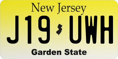 NJ license plate J19UWH