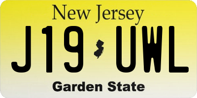 NJ license plate J19UWL