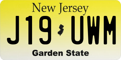 NJ license plate J19UWM