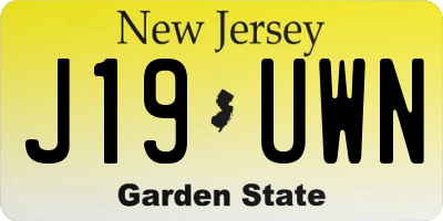 NJ license plate J19UWN
