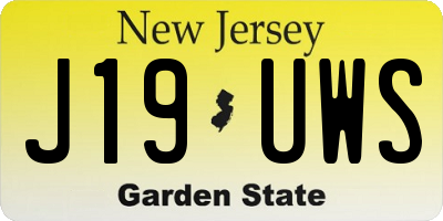 NJ license plate J19UWS