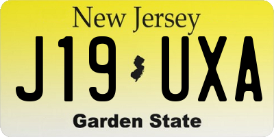 NJ license plate J19UXA