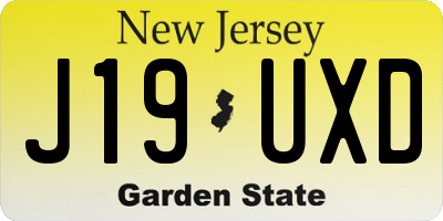 NJ license plate J19UXD