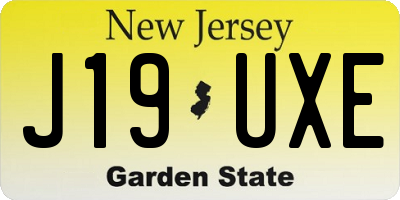 NJ license plate J19UXE