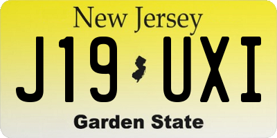 NJ license plate J19UXI