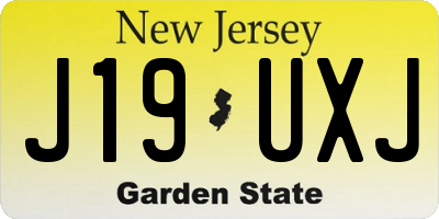 NJ license plate J19UXJ