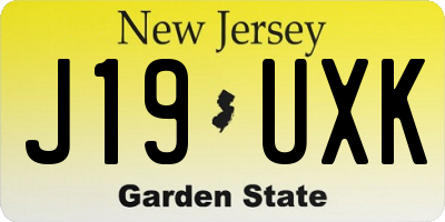 NJ license plate J19UXK