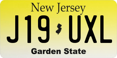 NJ license plate J19UXL