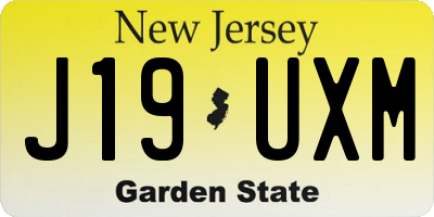 NJ license plate J19UXM