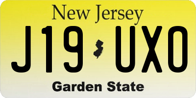 NJ license plate J19UXO