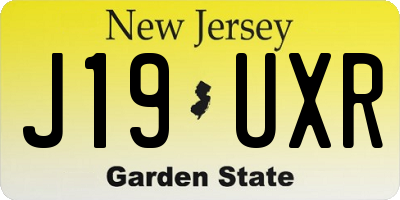 NJ license plate J19UXR