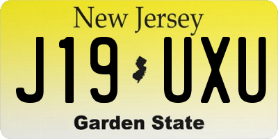 NJ license plate J19UXU