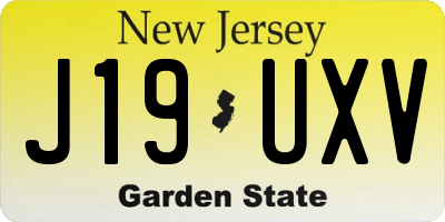 NJ license plate J19UXV