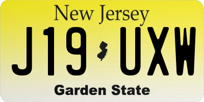 NJ license plate J19UXW