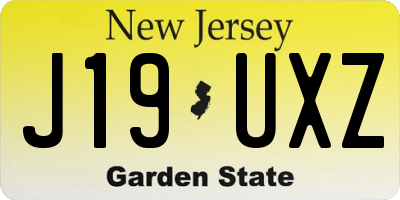 NJ license plate J19UXZ