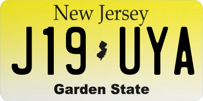 NJ license plate J19UYA