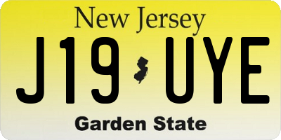 NJ license plate J19UYE