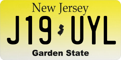 NJ license plate J19UYL