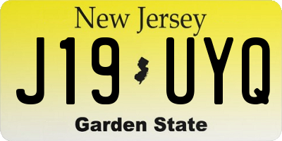 NJ license plate J19UYQ