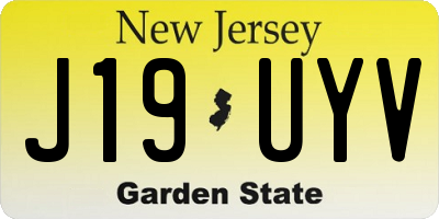 NJ license plate J19UYV