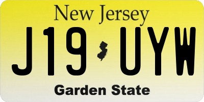 NJ license plate J19UYW